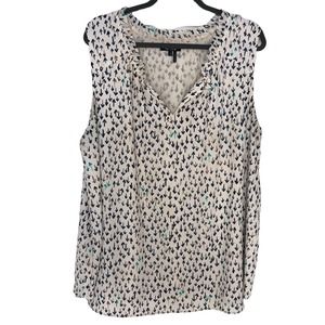 NIC+ZOE White and Blue Arrow Blouse 3X
